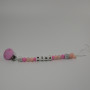 attache sucette silicone sourissette rose