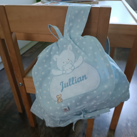 Sac à dos pattes Oursinou bleu sac à dos enfant bleu