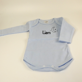 body bleu manches longues  0-3 mois motif ourson 100% coton body bleu manches longues  0-3 mois motif ourson 100% coton