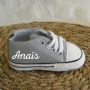 baskets montantes toile grise