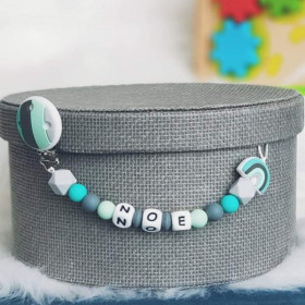 Attache-sucette Personnalisée Arc-en-ciel – Silicone Alimentaire