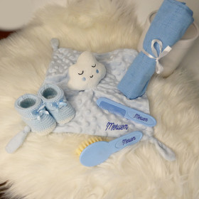 coffret doudou nuage bleu