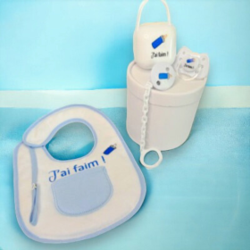 Coffret bavoir bleu