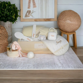 Panier naissance douceur bain personnalisé Panier Naissance Personnalisé Les Essentiels