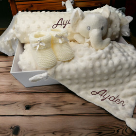Panier naissance doudou éléphant  personnalisé