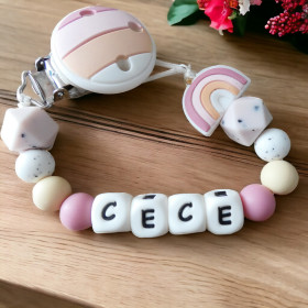 Attache tétine arc en ciel en silicone personnalisé Attache Tétine Personnalisée Arc en Ciel