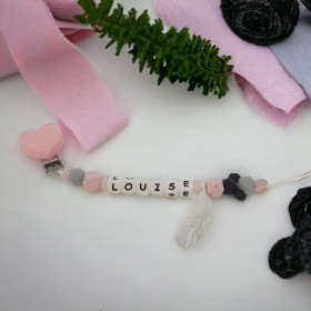 Attache Tétine Personnalisée Plume