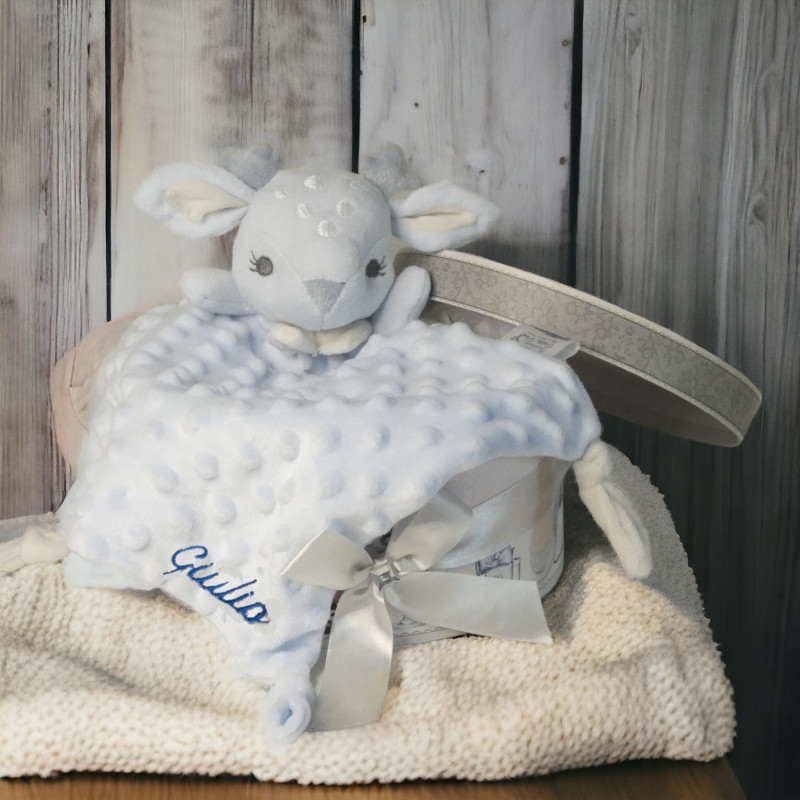 Doudou plat Personnalisé Renne - Chaussons et Petits Pas