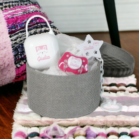 Coffret naissance sucette  motif tête de lapin & attache tétine clip personnalisé Coffret Tétine Lapin et Attache Tétine Personnalisés