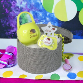 Coffret Tétine Hérisson et Attache Tétine Personnalisés