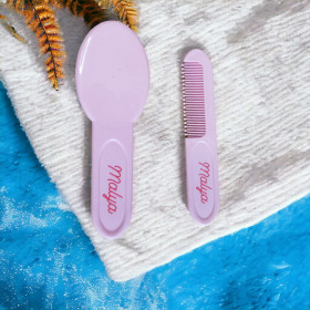 Set brosse et peigne rose personnalisé set brosse et peigne rose personnalisés