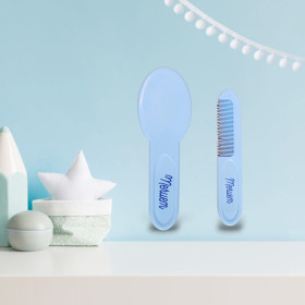 Set brosse et peigne bleu personnalisé set brosse et peigne bleu