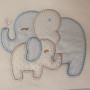 motif éléphants bleus