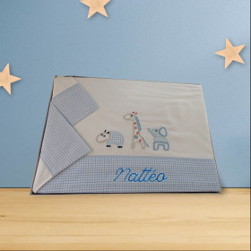 parure draps bleu pour lit bébé