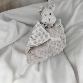 Doudou plat petite Girafe personnalisé doudou Girafe grise