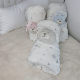 Plaid bébé motif étoiles fermoir Ourson gamme plaids oursons