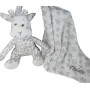 peluche girafe et plaid gris