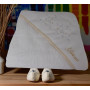 cape de bain bébé brodé en beige