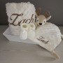 coffret doudou et couverture minky beige