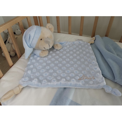 Doudou oursinou bleu