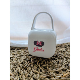 Boite à sucette blanche motif oreilles sourissette personnalisée