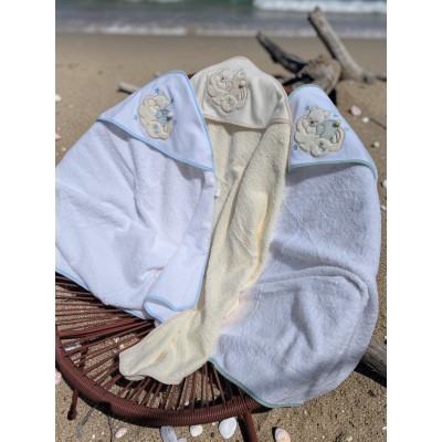 Cape de Bain à Capuche Personnalisée – Ourson Rêveur & Coton Doux